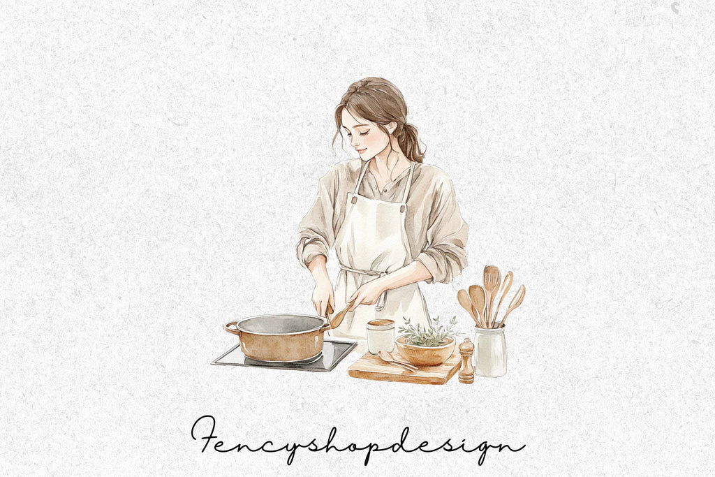 Cooking Women Clipart Bundle