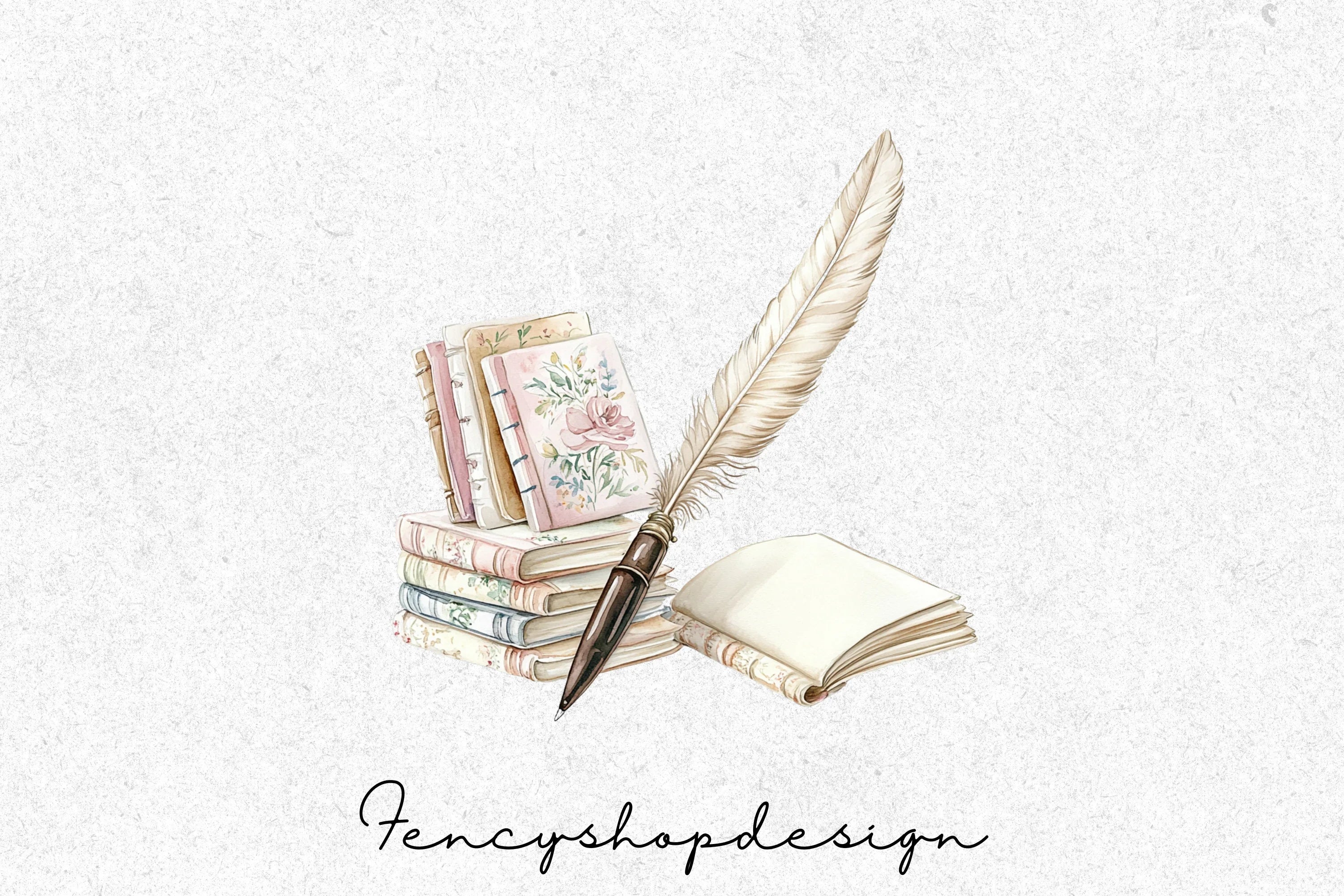 Magical Books Quill Autumn Leaves Clipart Bundle