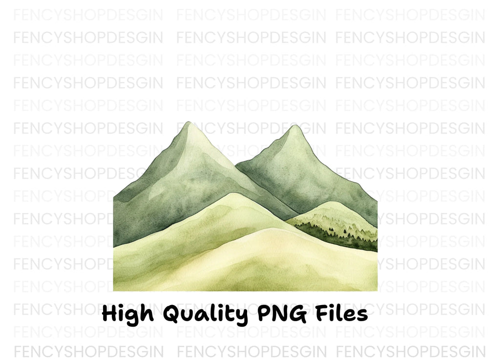 Green Mountain Landscape Clipart Bundle