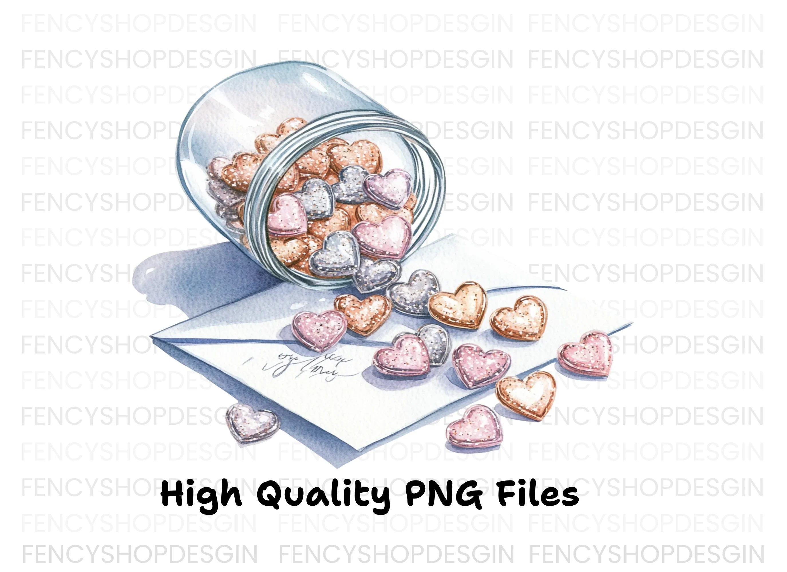 Heart Candy Jar Clipart Bundle