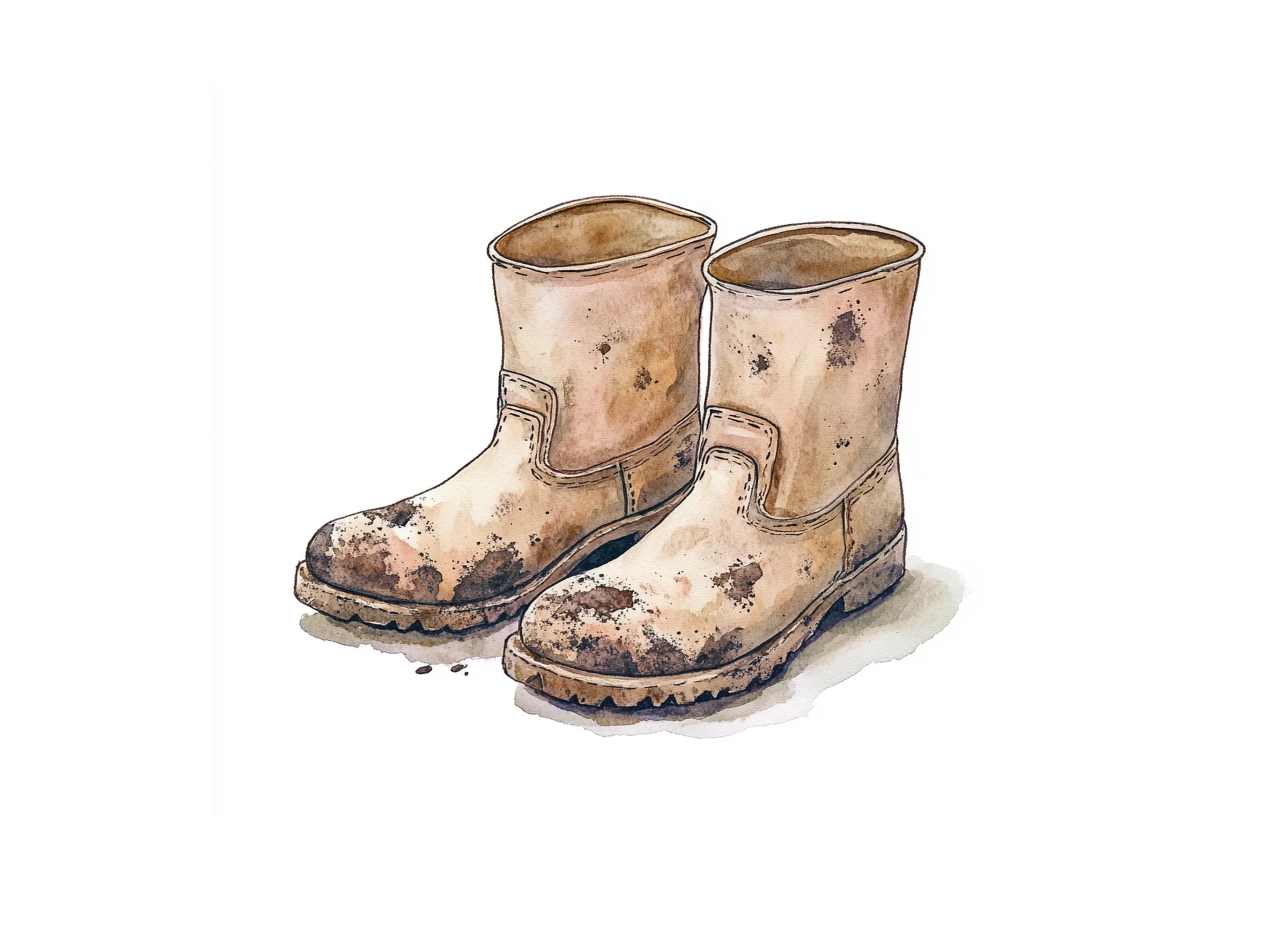 Muddy Work Boots Clipart Bundle