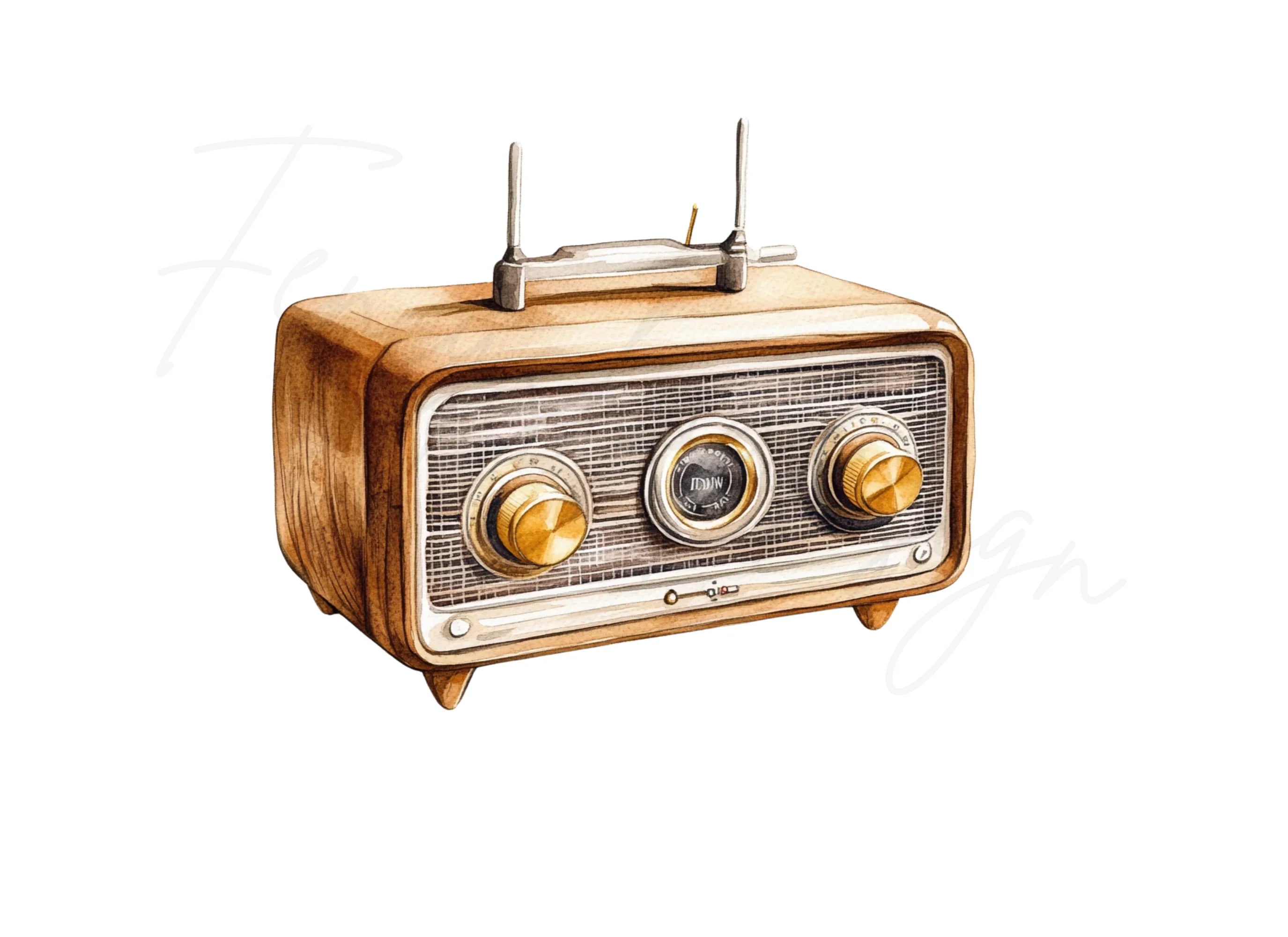 Vintage Radio Clipart Bundle