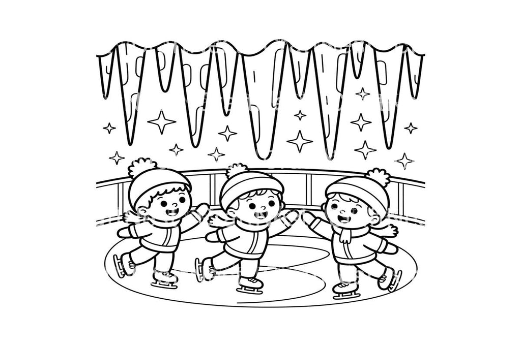 Winter Ice Skating Fun Coloring Books