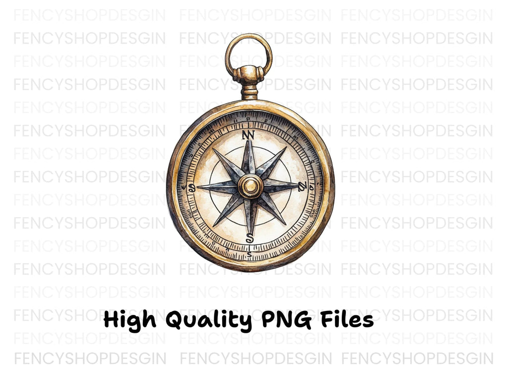 Vintage Compass Clipart Bundle