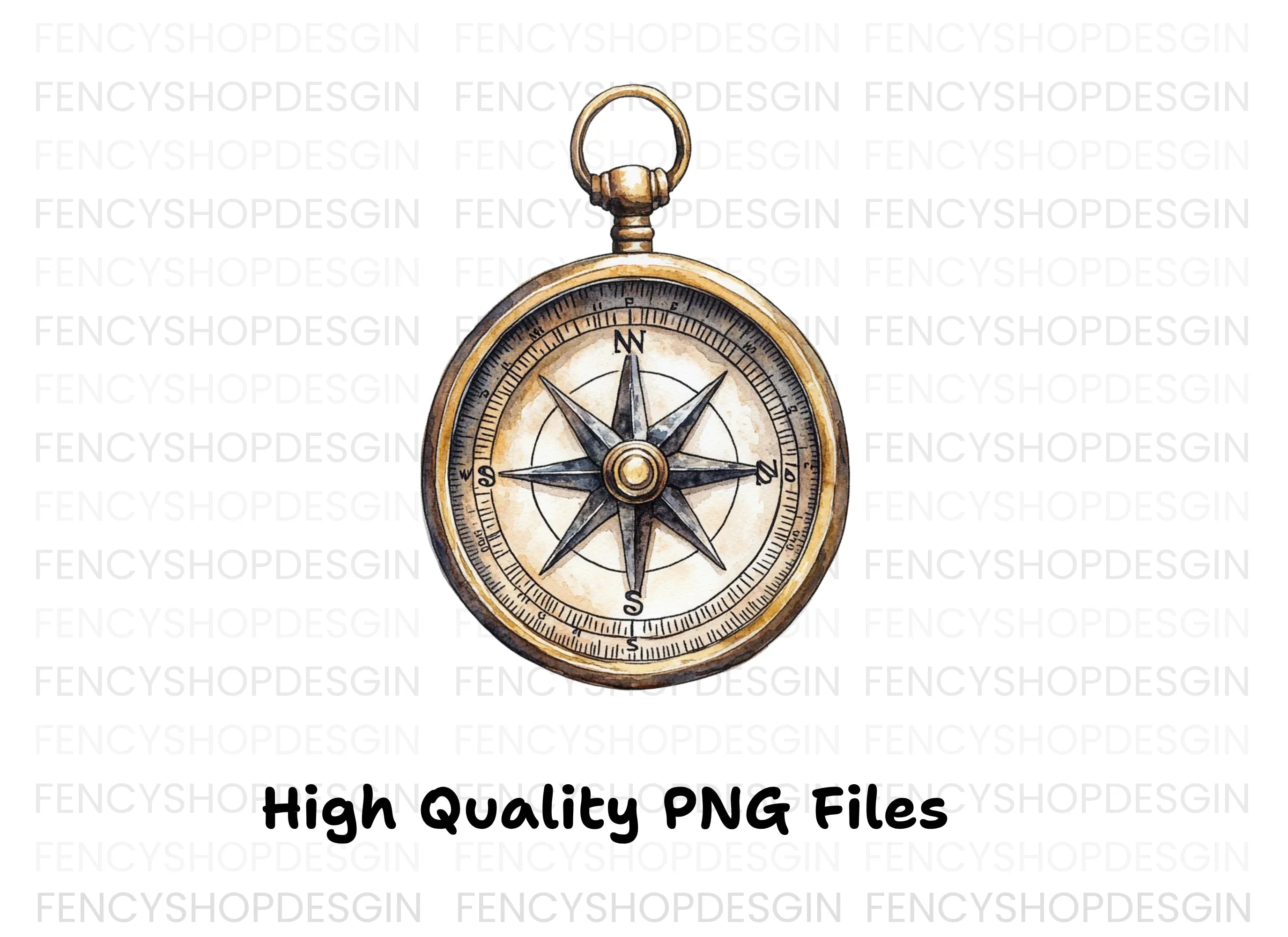 Vintage Compass Clipart Bundle