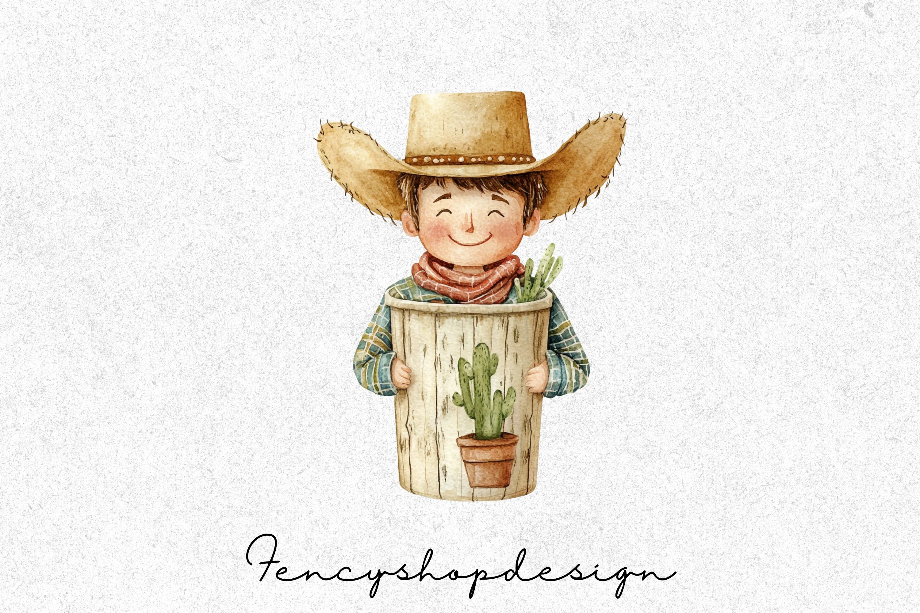 Cute Cowboy Tumbler Clipart Bundle