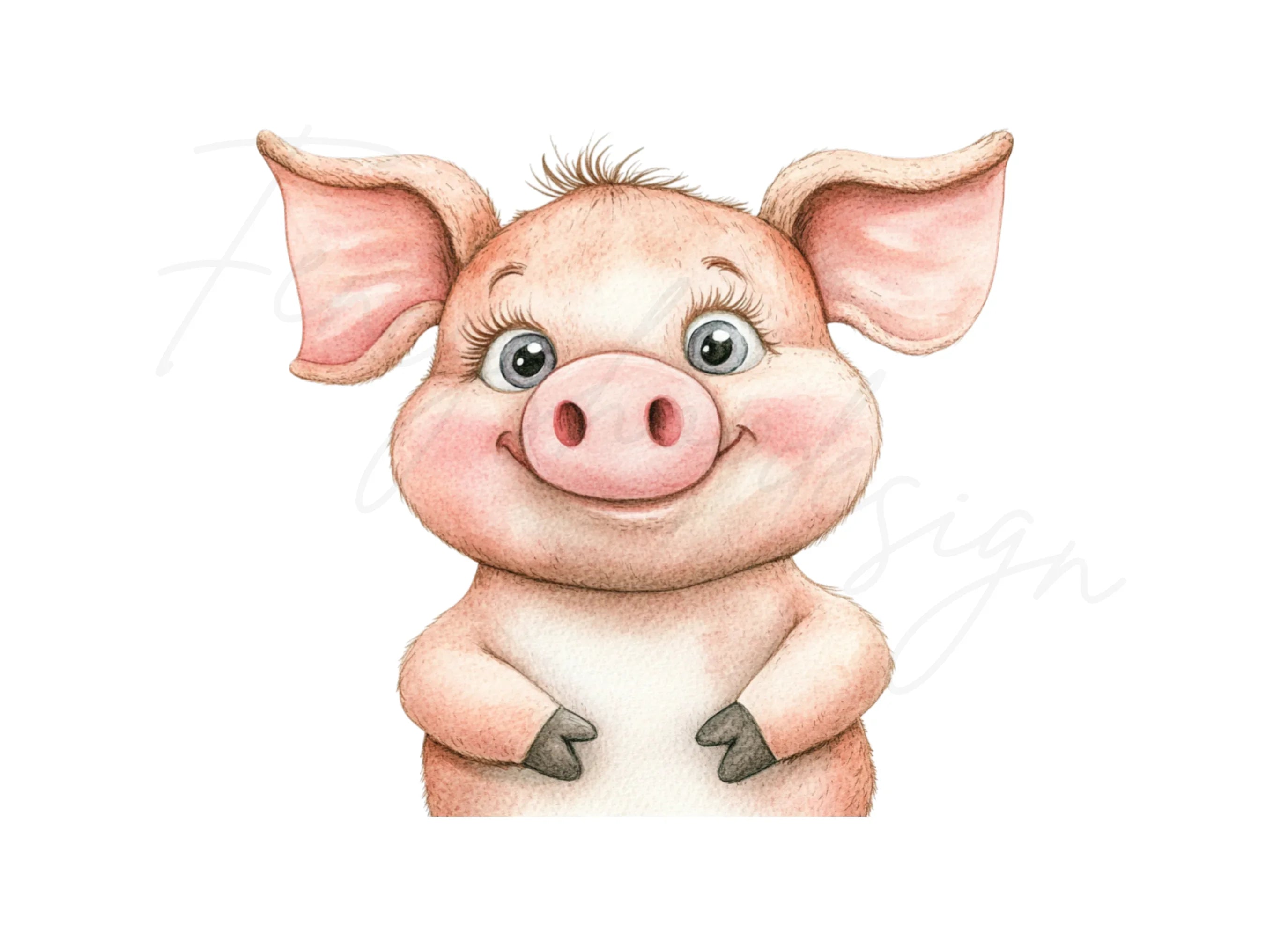 Charming Baby Pig Duo Clipart Bundle