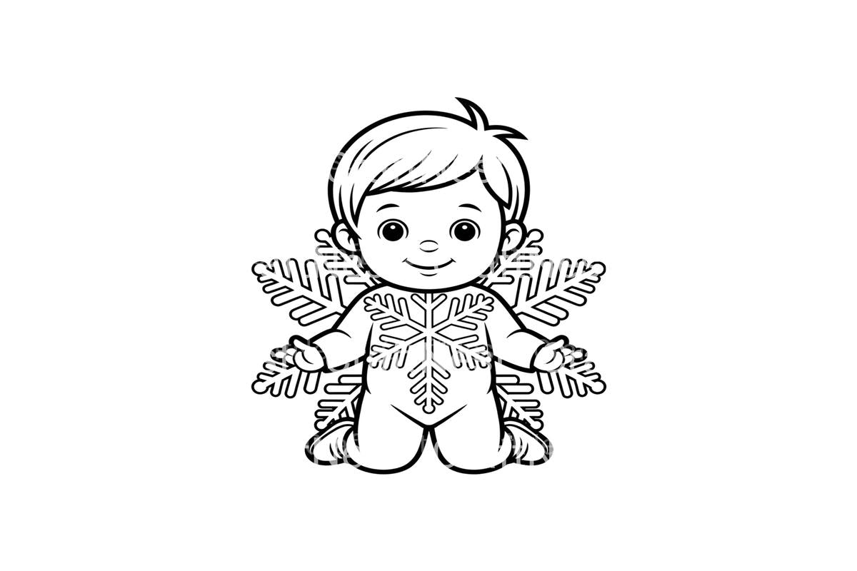 Cute Babies Winter Snowflake Coloring Books