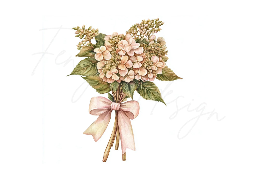 Elegant Pink Floral Bouquets Clipart Bundle
