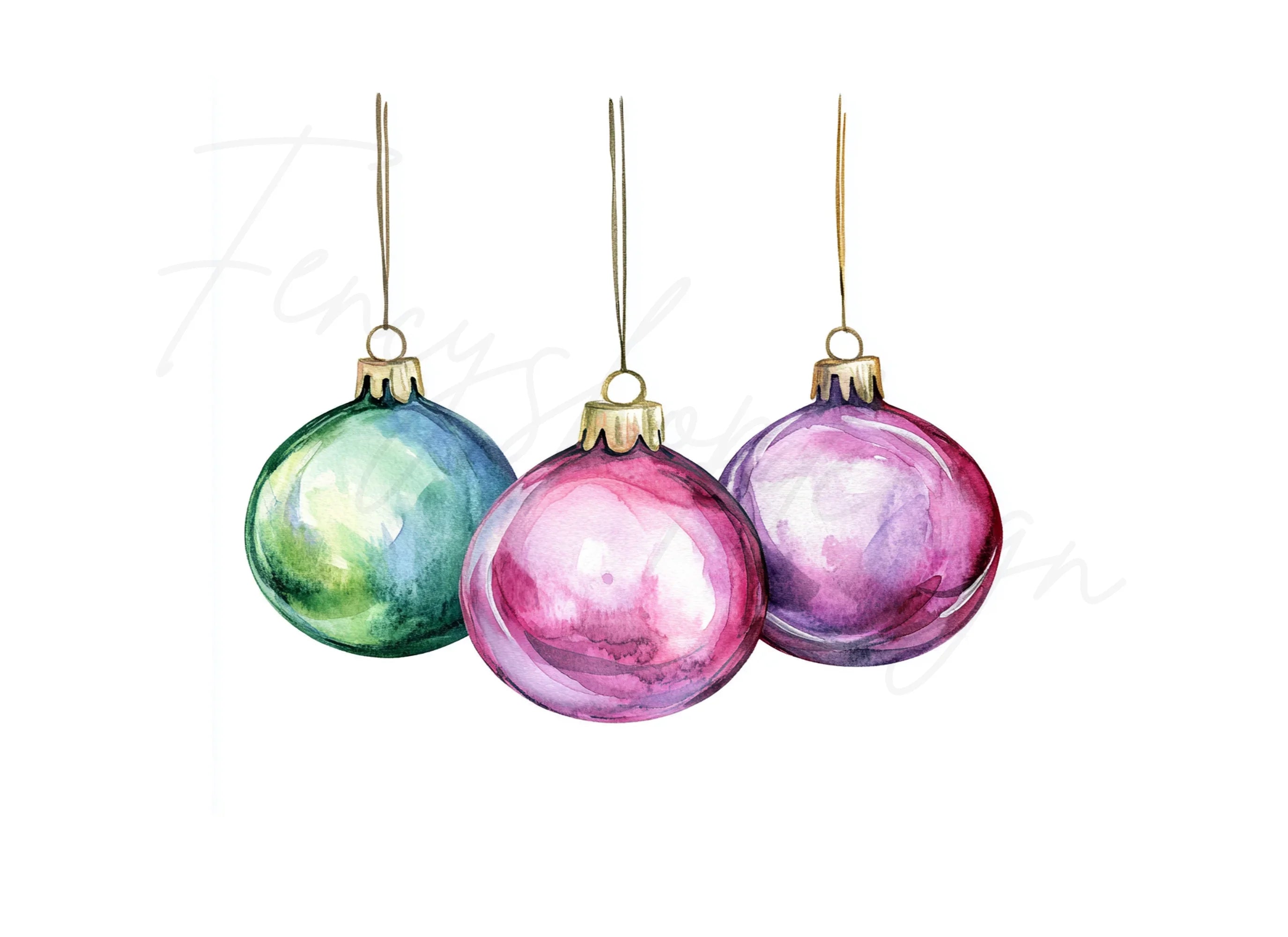 Festive Baubles Clipart Bundle