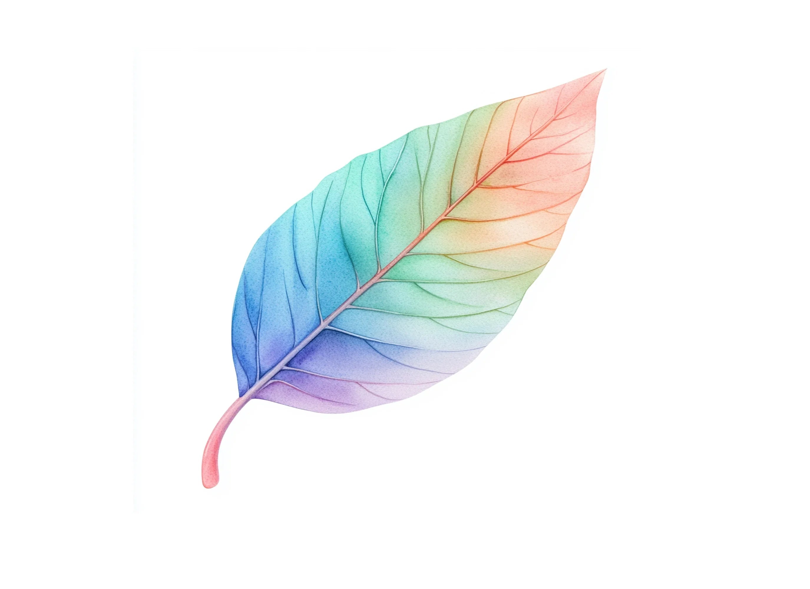 Rainbow Leaves Clipart Bundle