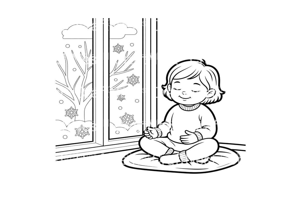 Winter Meditation Scene Coloring Books