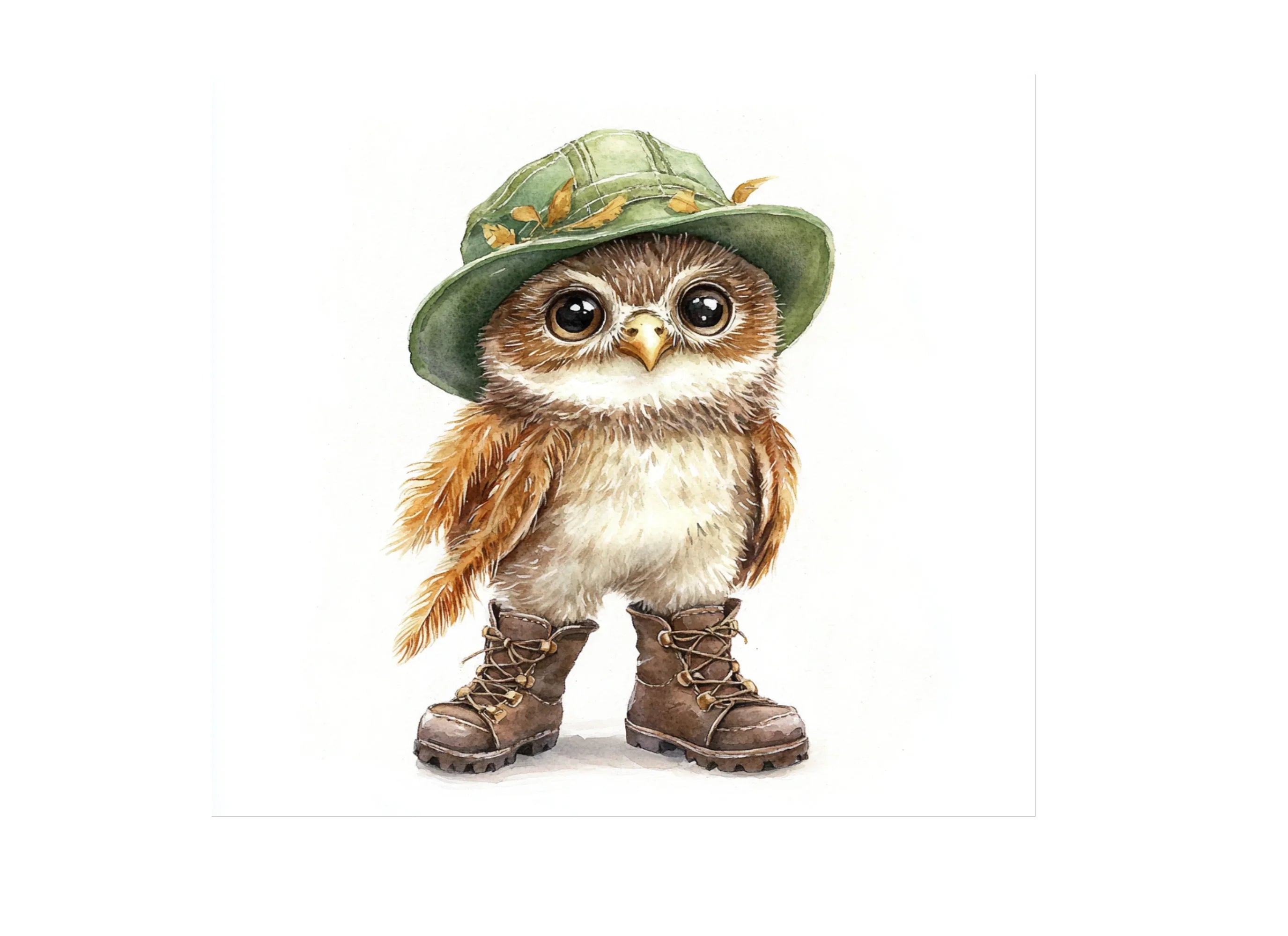 Baby Owls in Hats and Boots Clipart Bundle