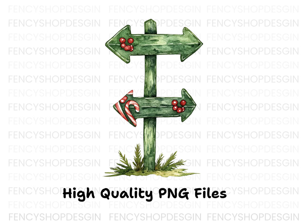 Christmas Direction Sign Clipart Bundle