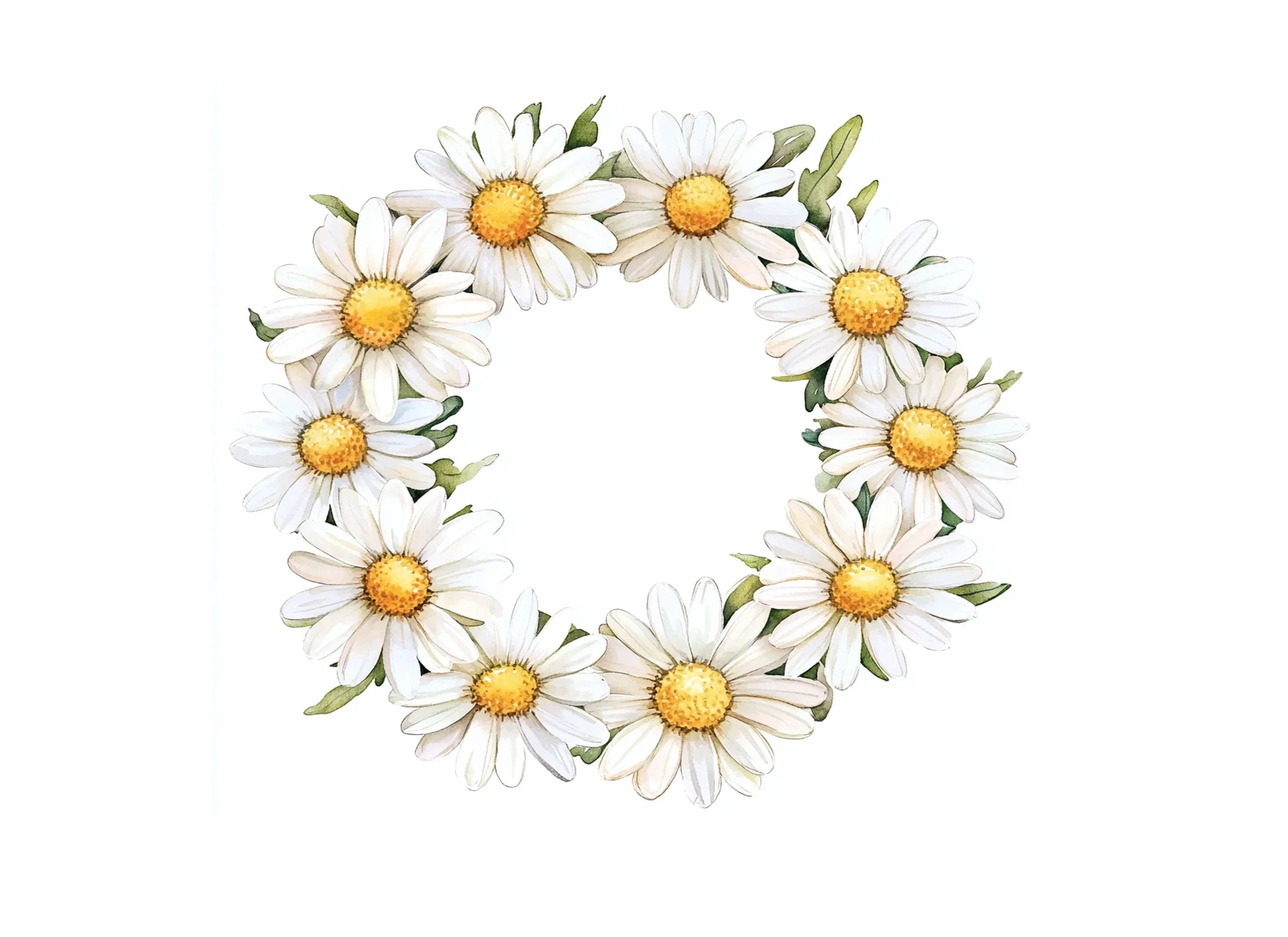 Daisy Wreath Clipart Bundle