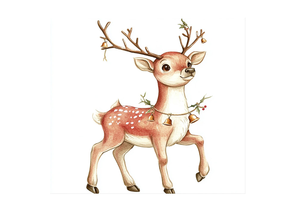 Cute Christmas Reindeer Clipart Bundle