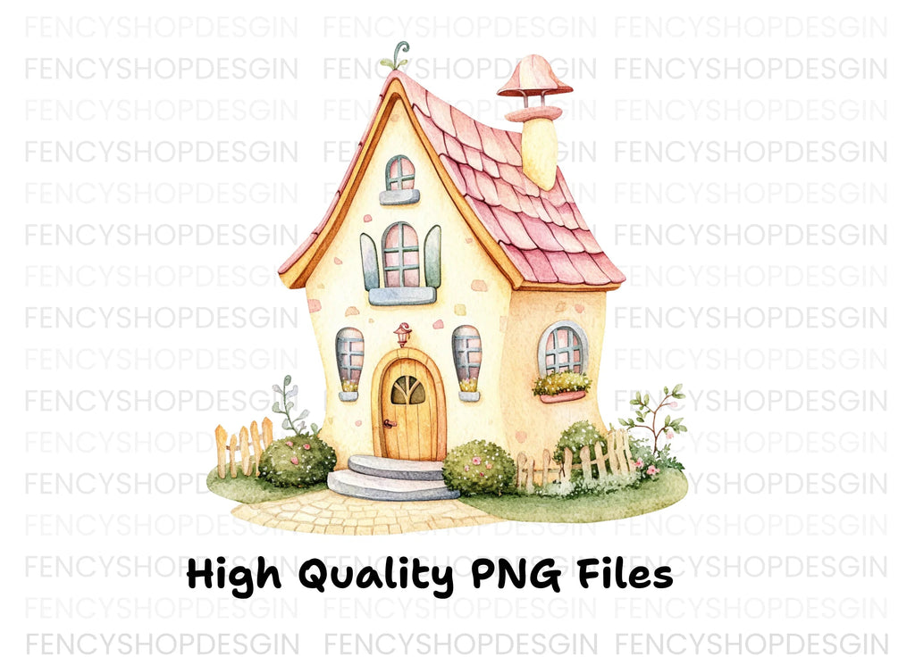 Cute Fairy Tale House Clipart Bundle