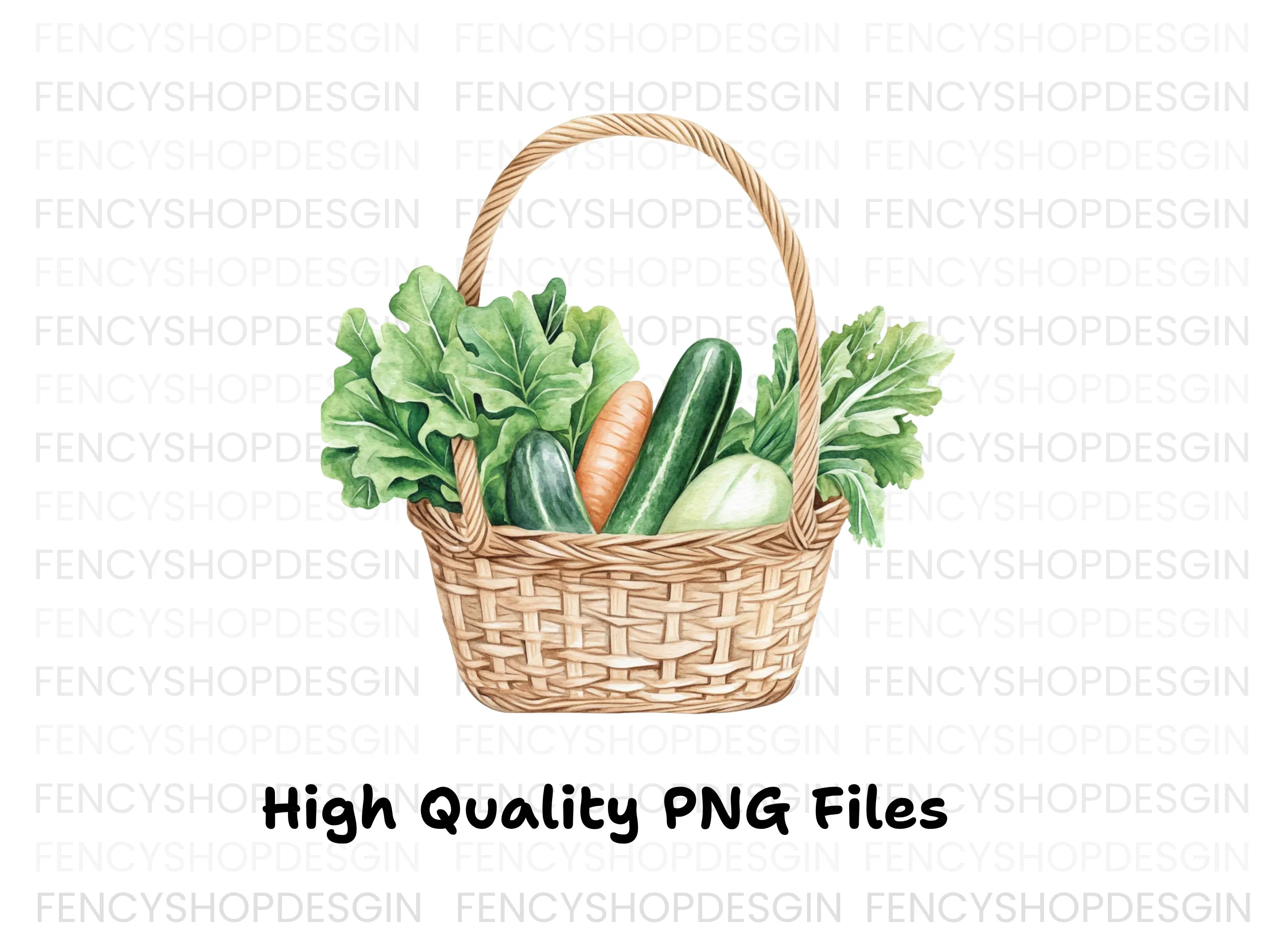 Fresh Vegetable Baskets Clipart Bundle