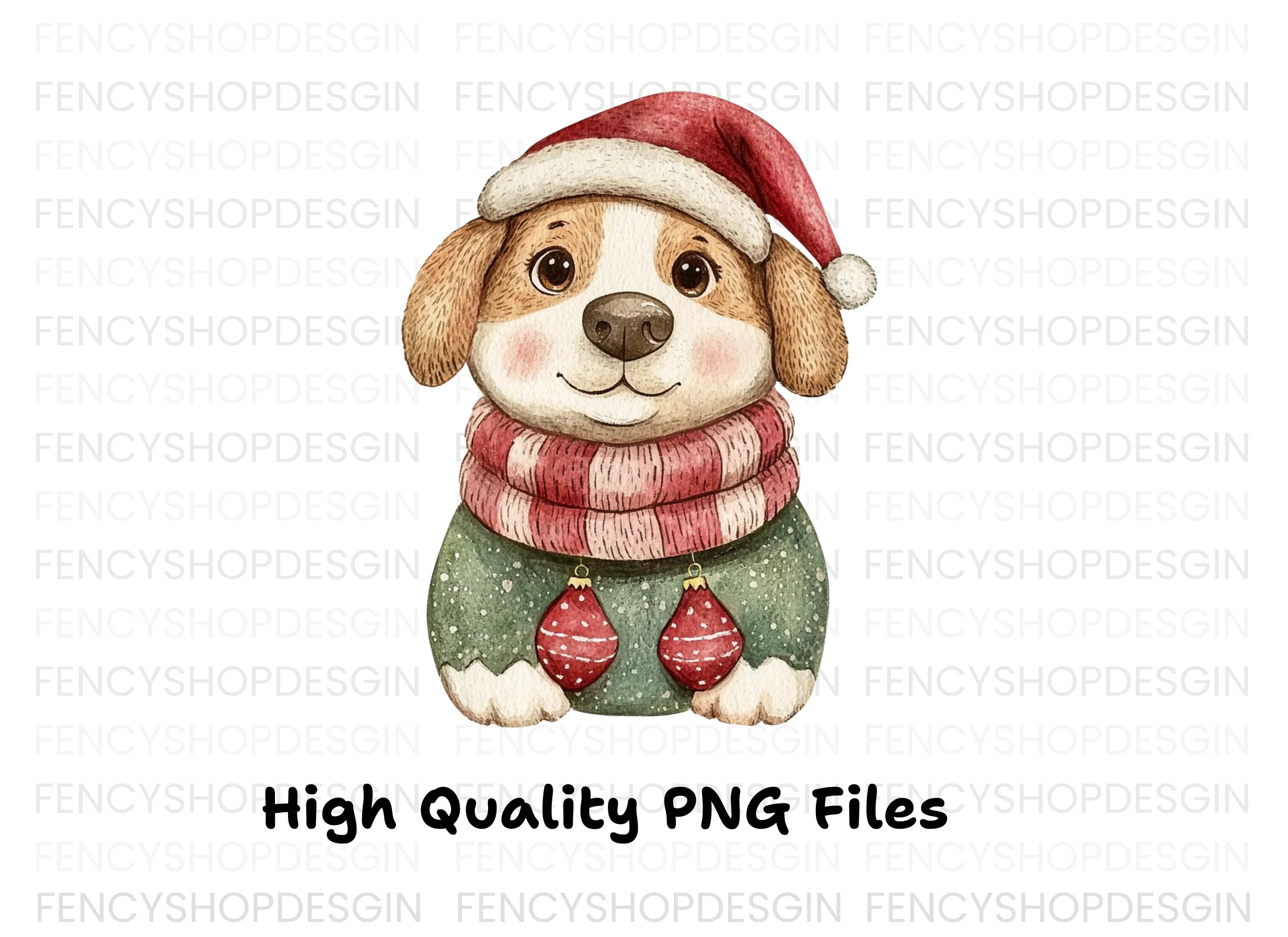 Cute Christmas Puppy Clipart Bundle