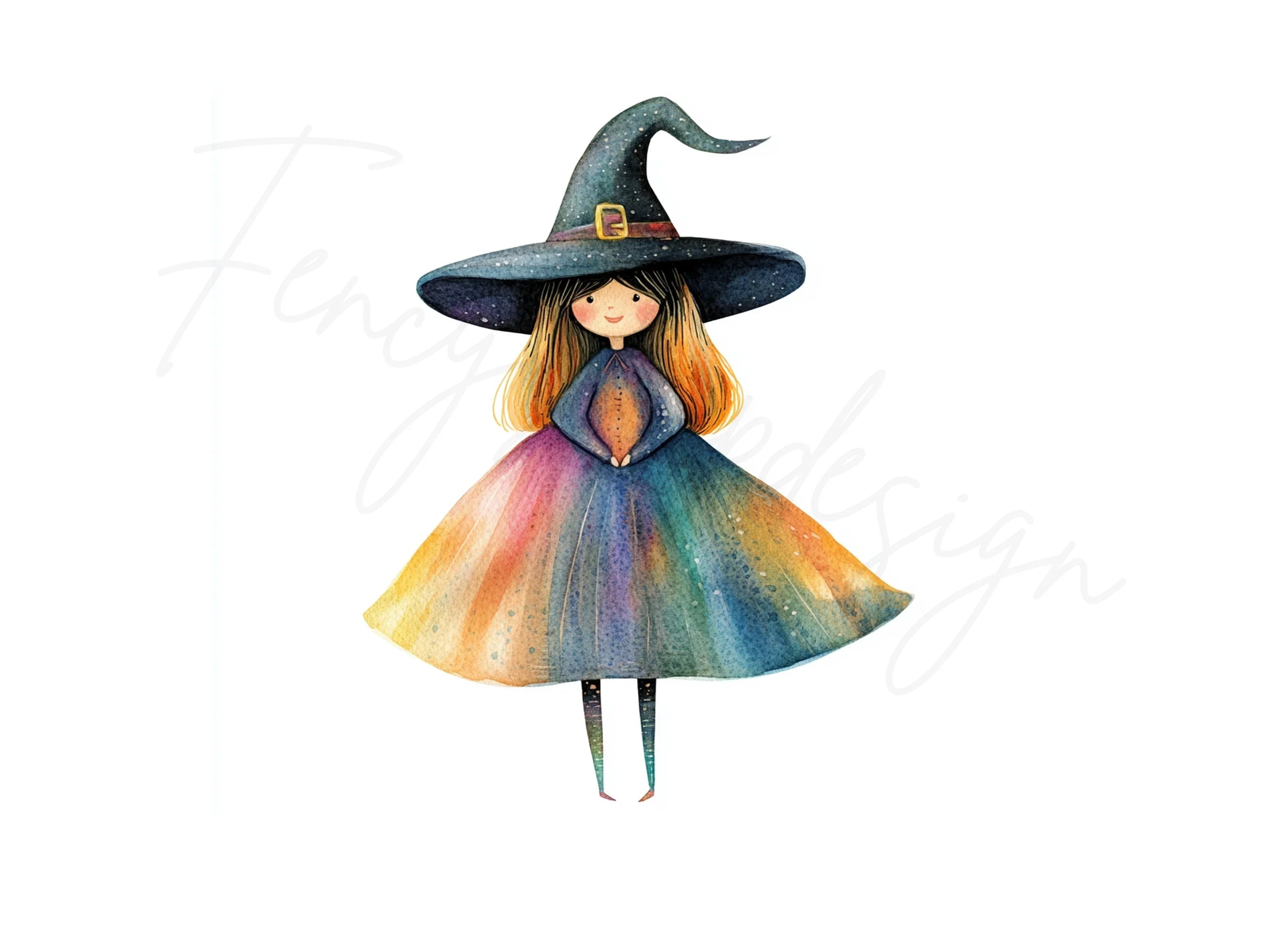 Cute Little Witch Clipart Bundle
