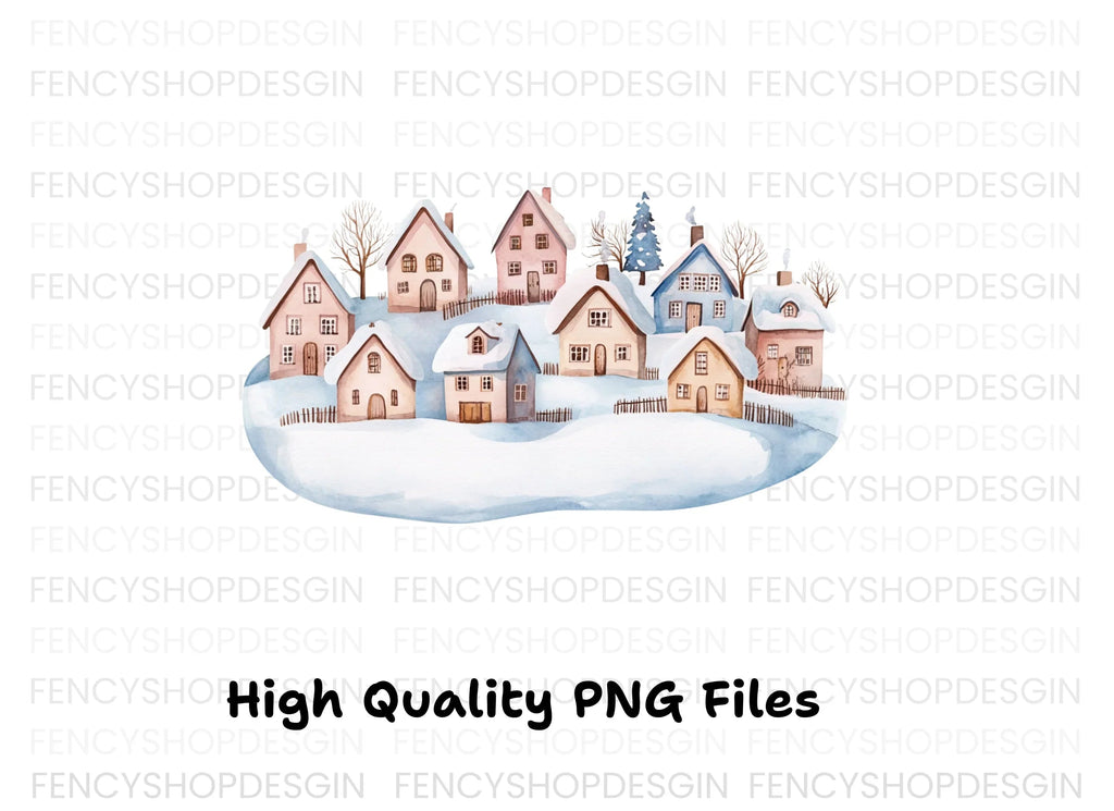 Charming Winter Town Clipart Bundle