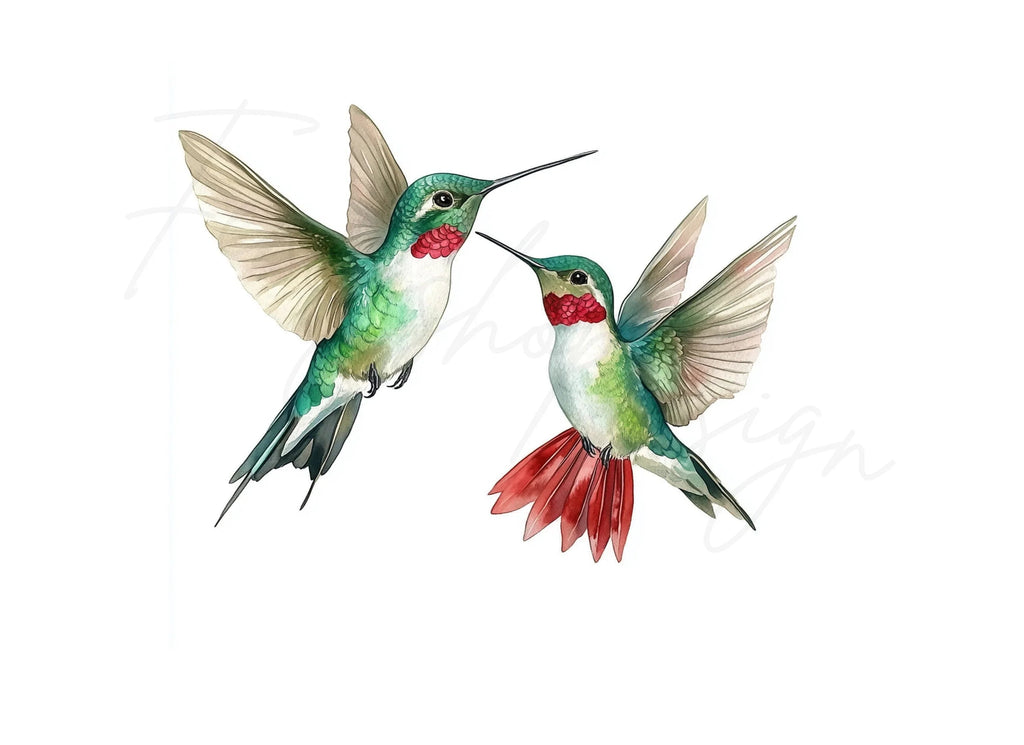 Hummingbird Pair Clipart Bundle