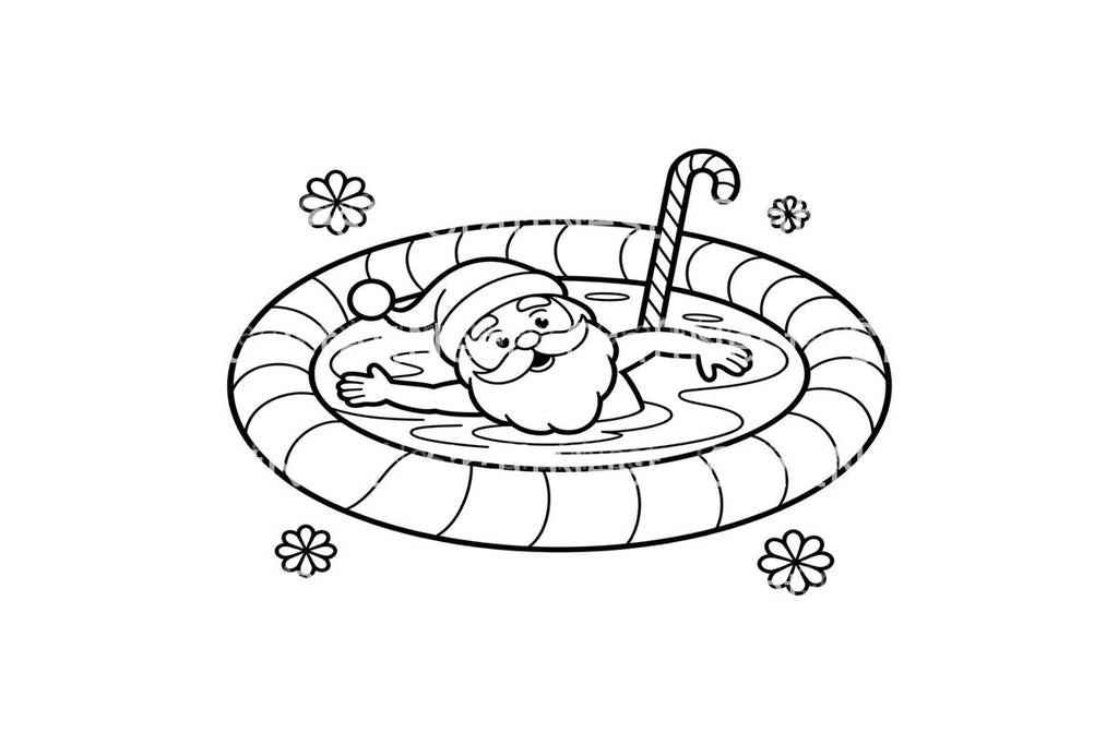 Santa Claus Hot Tub Coloring Books