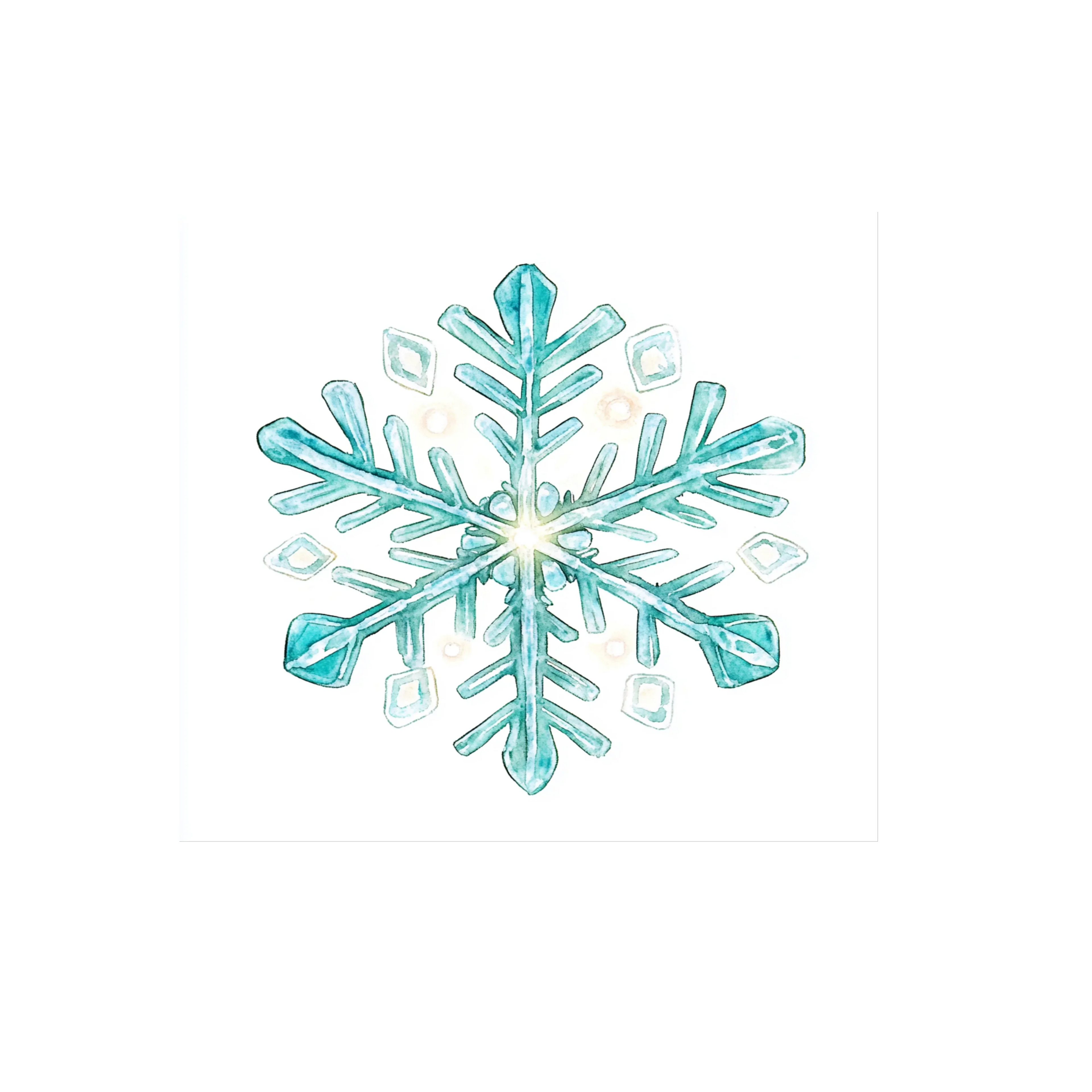 Sparkling Blue Snowflake Clipart Bundle