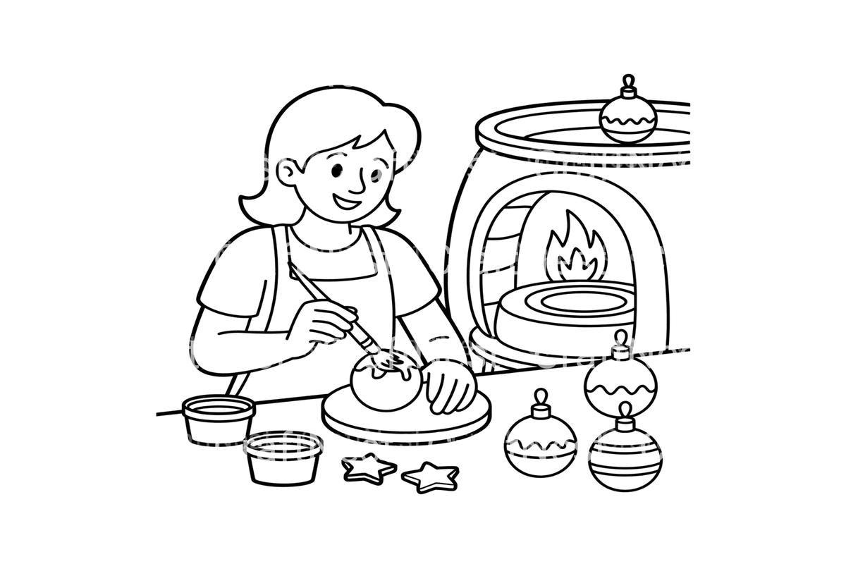Christmas Ornament Making Coloring Books