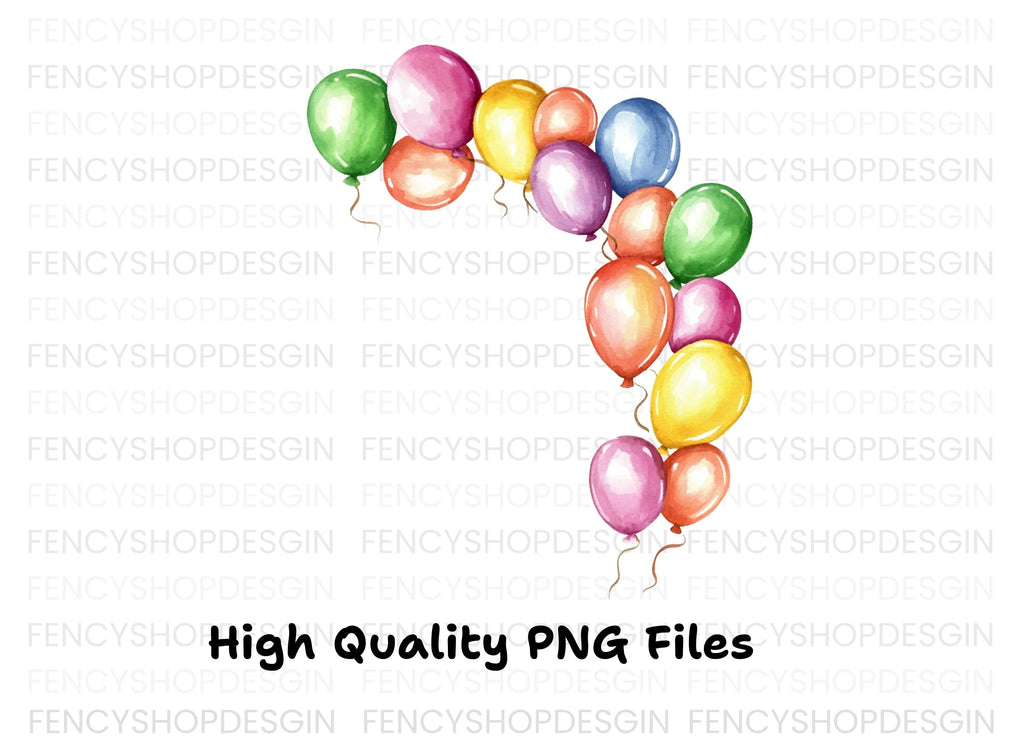 Colorful Balloon Arch Clipart Bundle