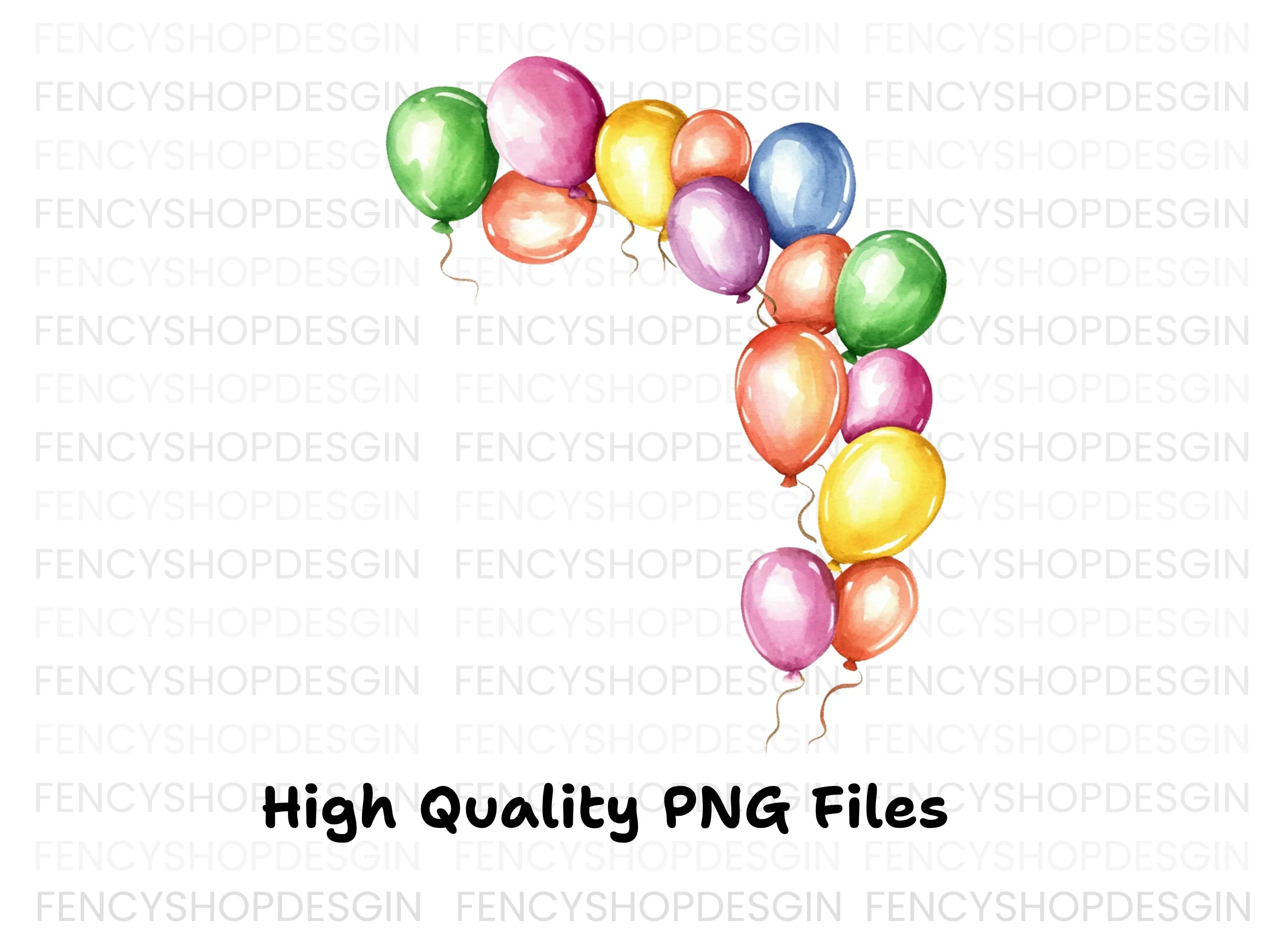 Colorful Balloon Arch Clipart Bundle