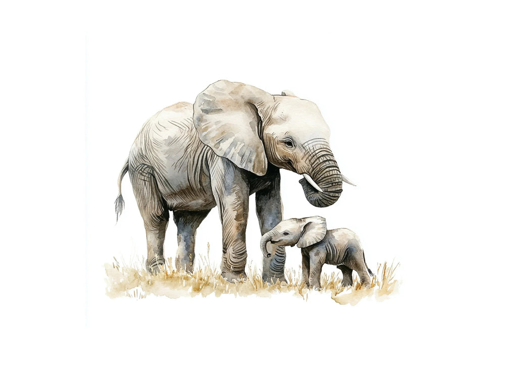 Elephant Mother and Baby Clipart Bundle