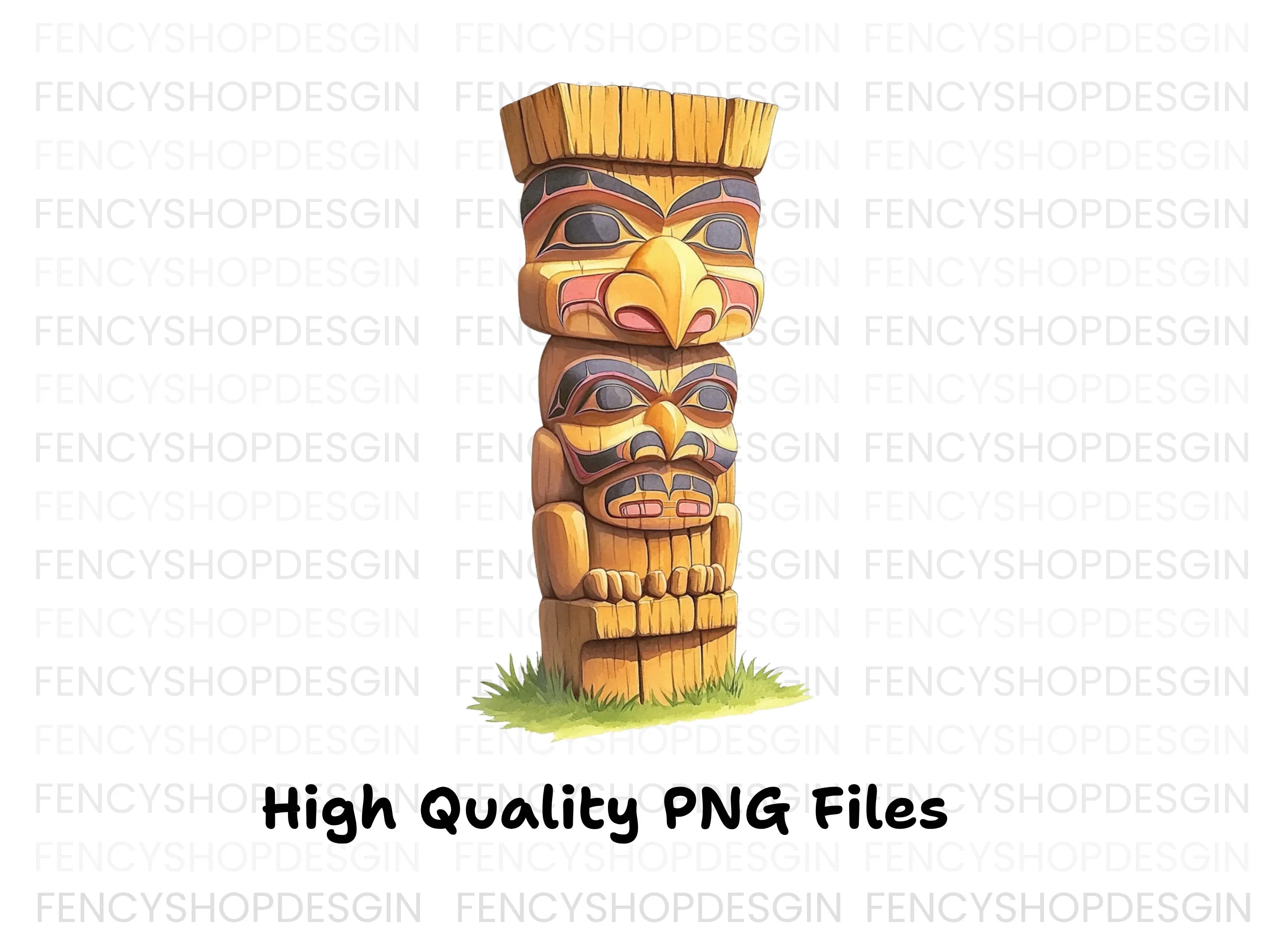 Native Totem Pole Clipart Bundle