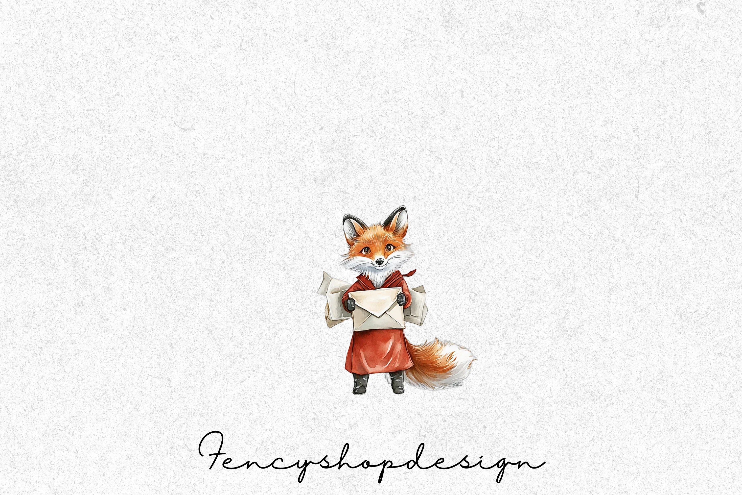 Charming Fox Mail Delivery Clipart Bundle