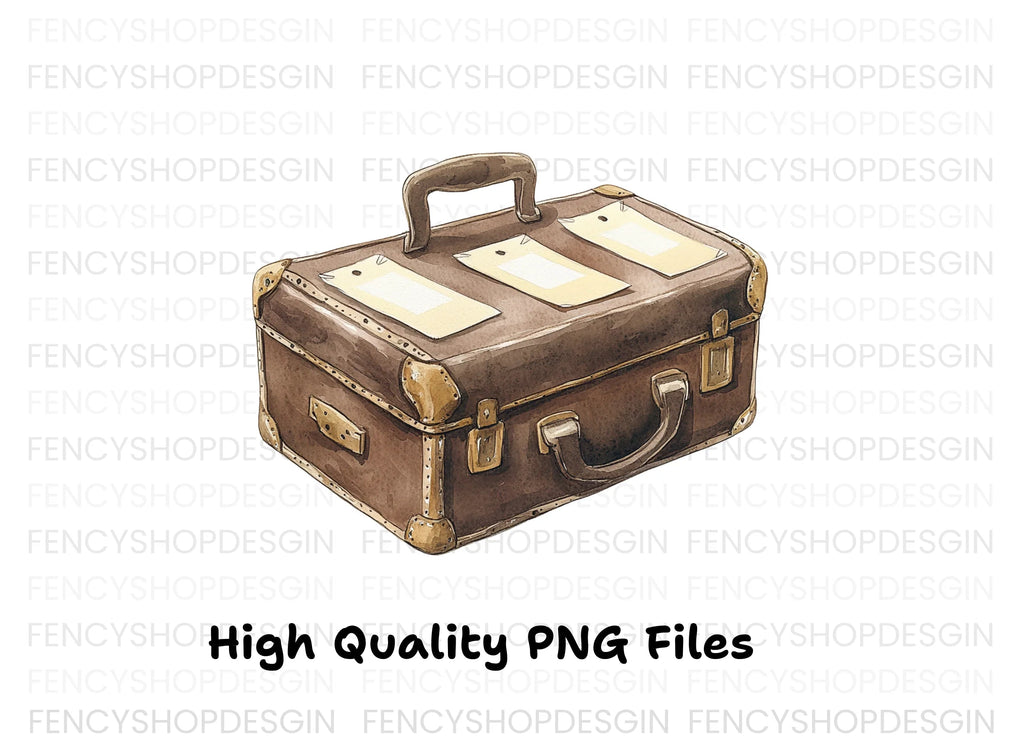 Vintage Travel Suitcases Clipart Bundle