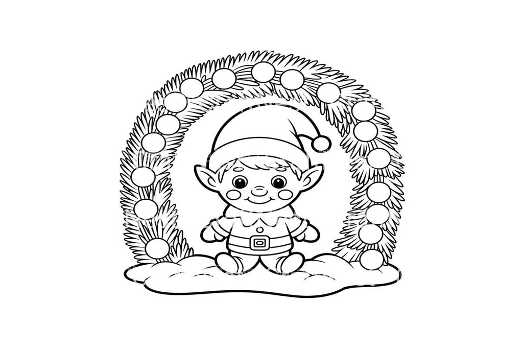 Cute Christmas Elf Coloring Books Coloring Books
