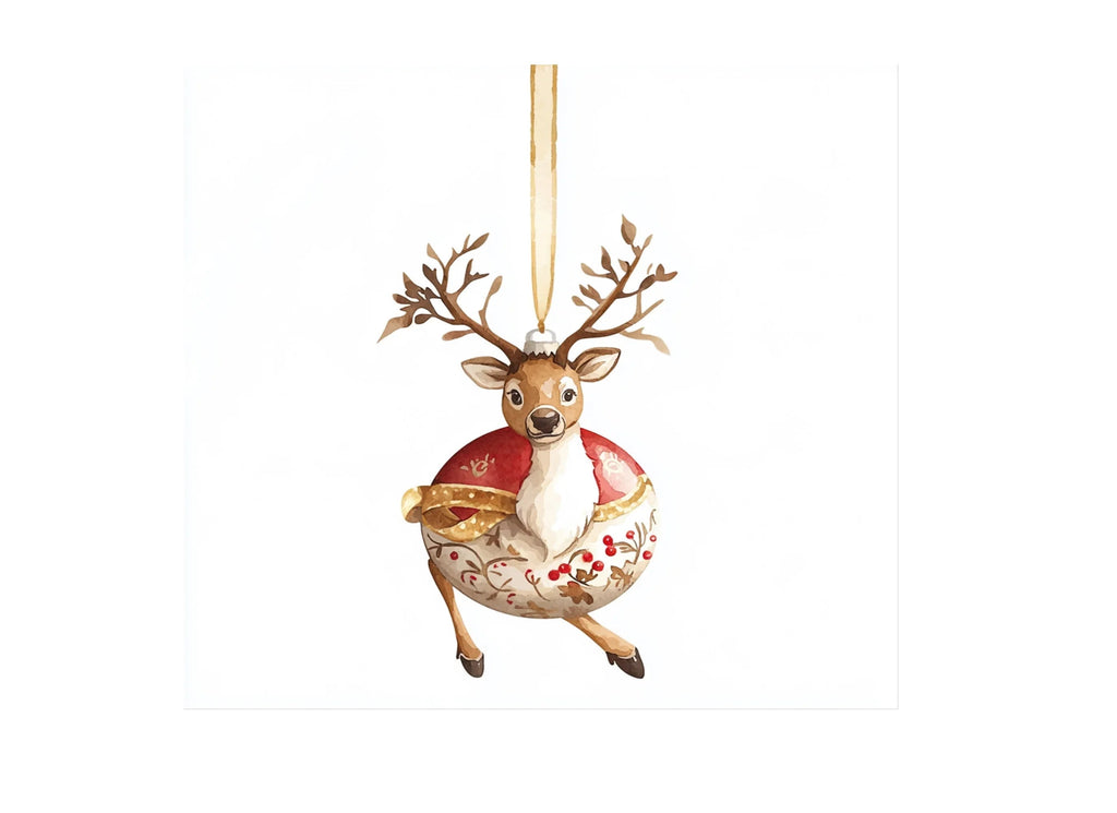 Christmas Reindeer Ornaments Clipart Bundle