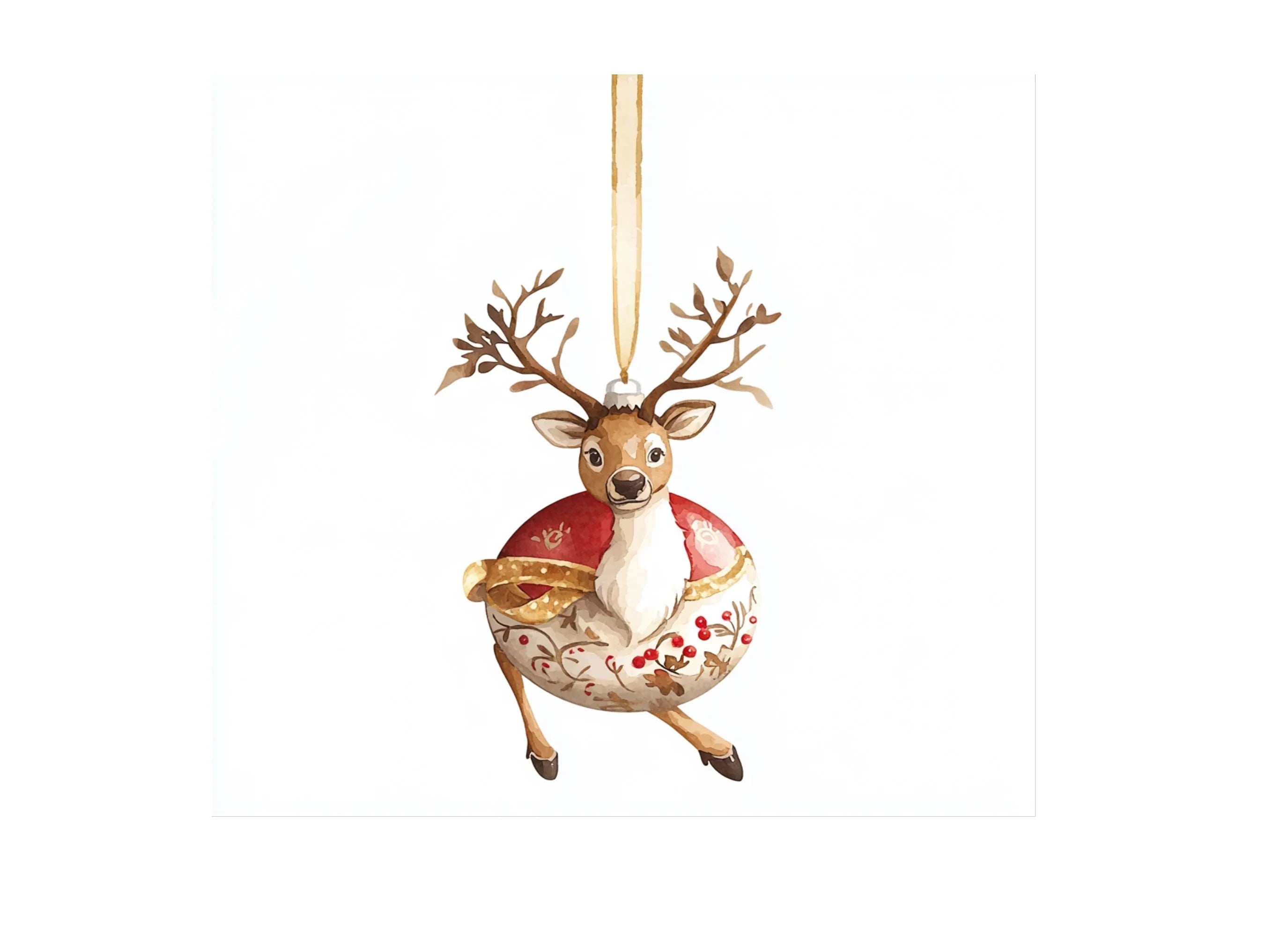 Christmas Reindeer Ornaments Clipart Bundle