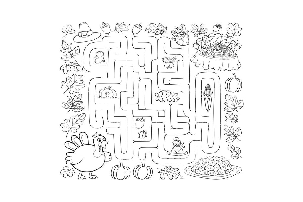 Thanksgiving Maze andCombo Coloring Books Coloring Books