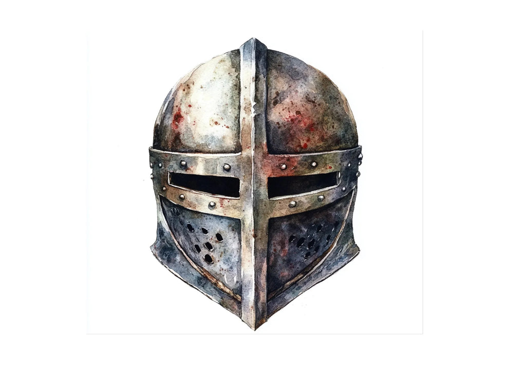 Medieval Knight Helmets Clipart Bundle