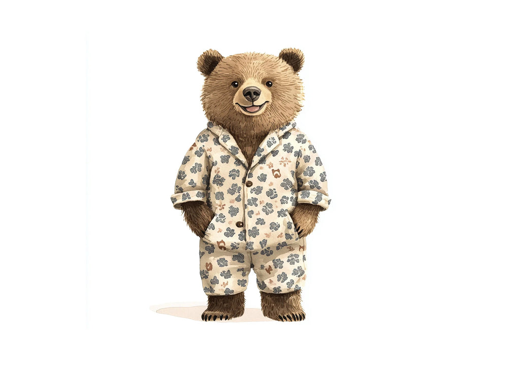 Cute Bear Pajamas Clipart Bundle