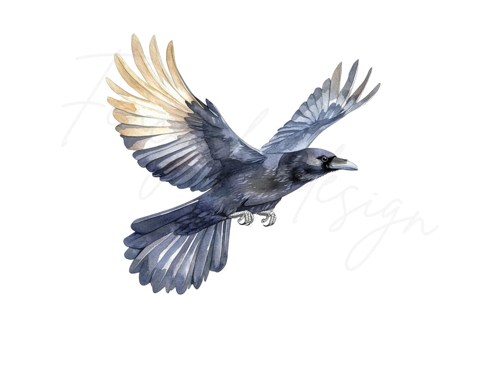 Flying Crows Clipart Bundle