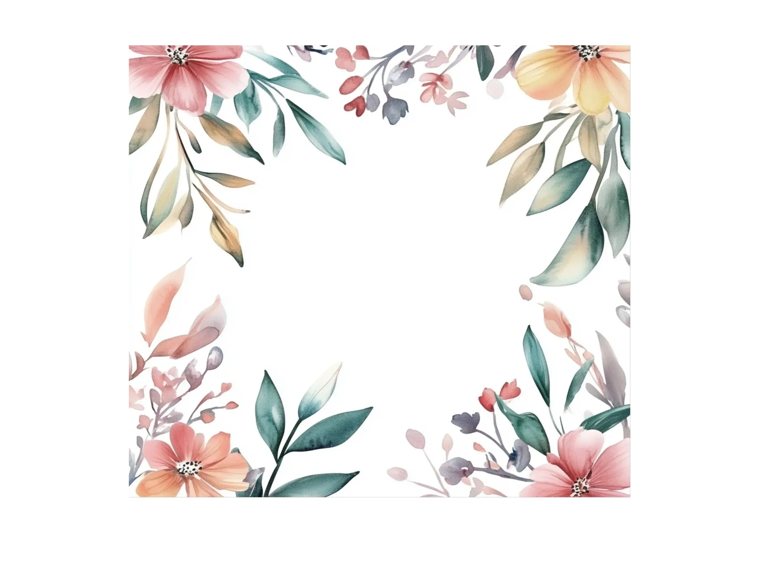 Elegant Floral Border Clipart Bundle