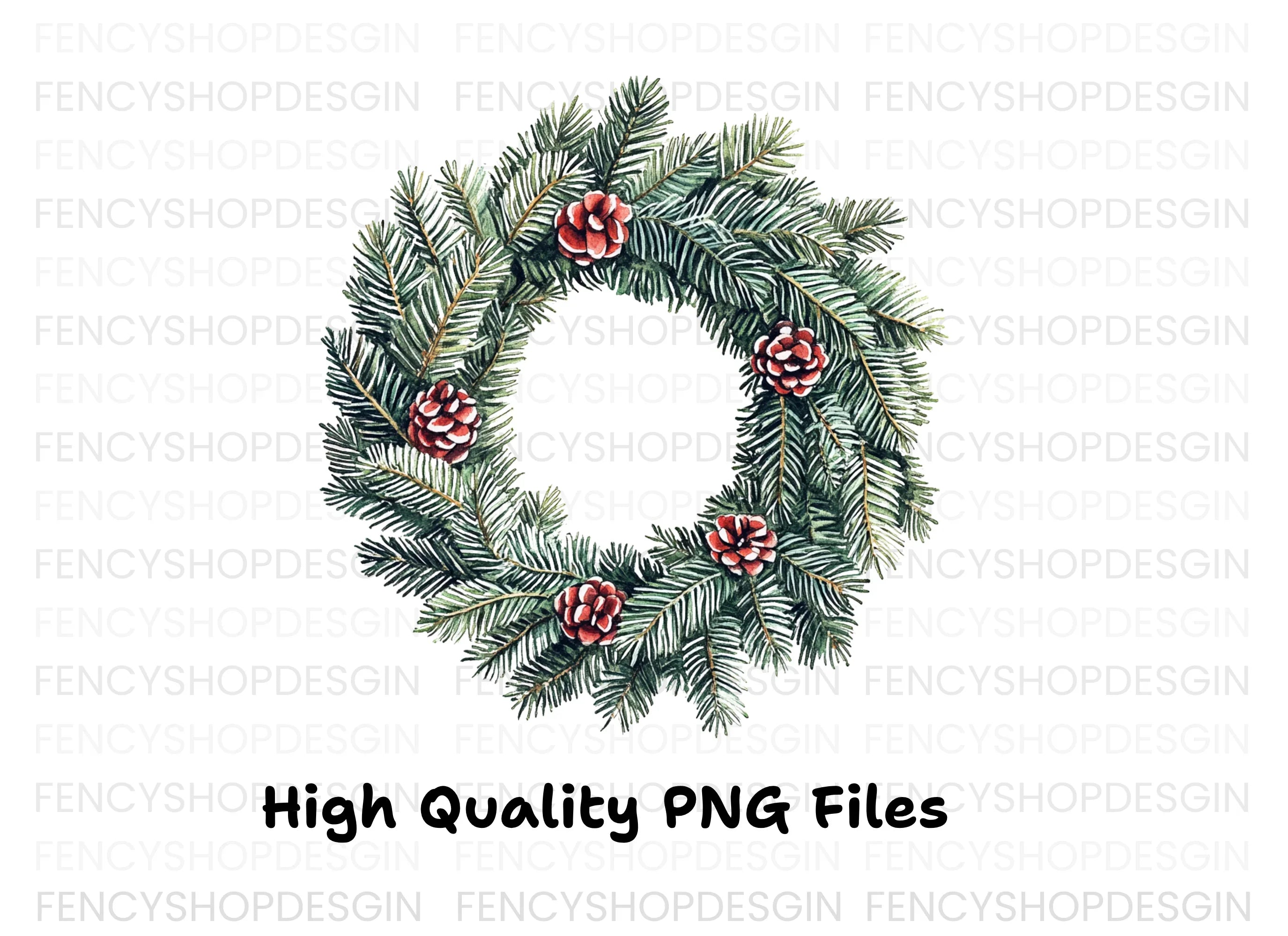 Christmas Wreaths Clipart Bundle