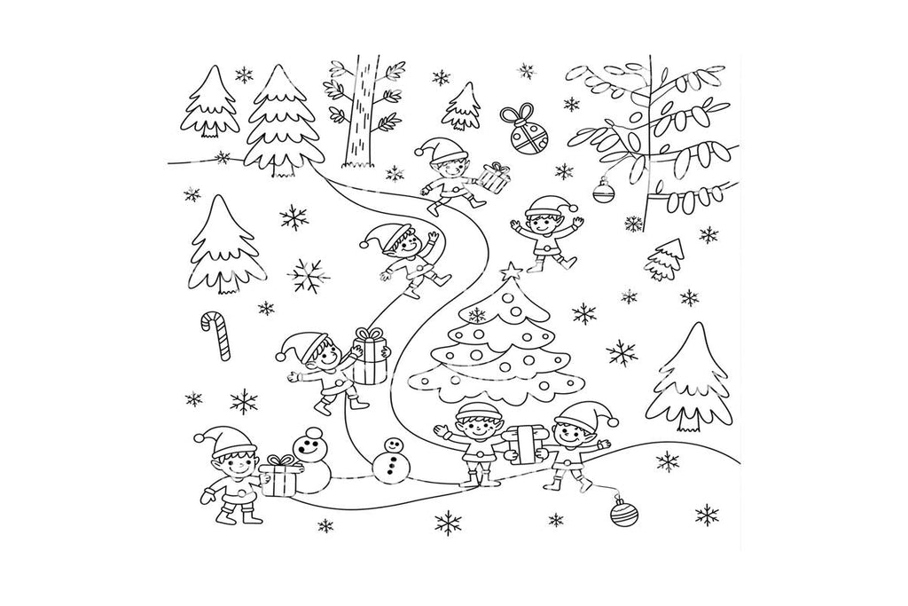 Christmas Elves and Santa Coloring Books