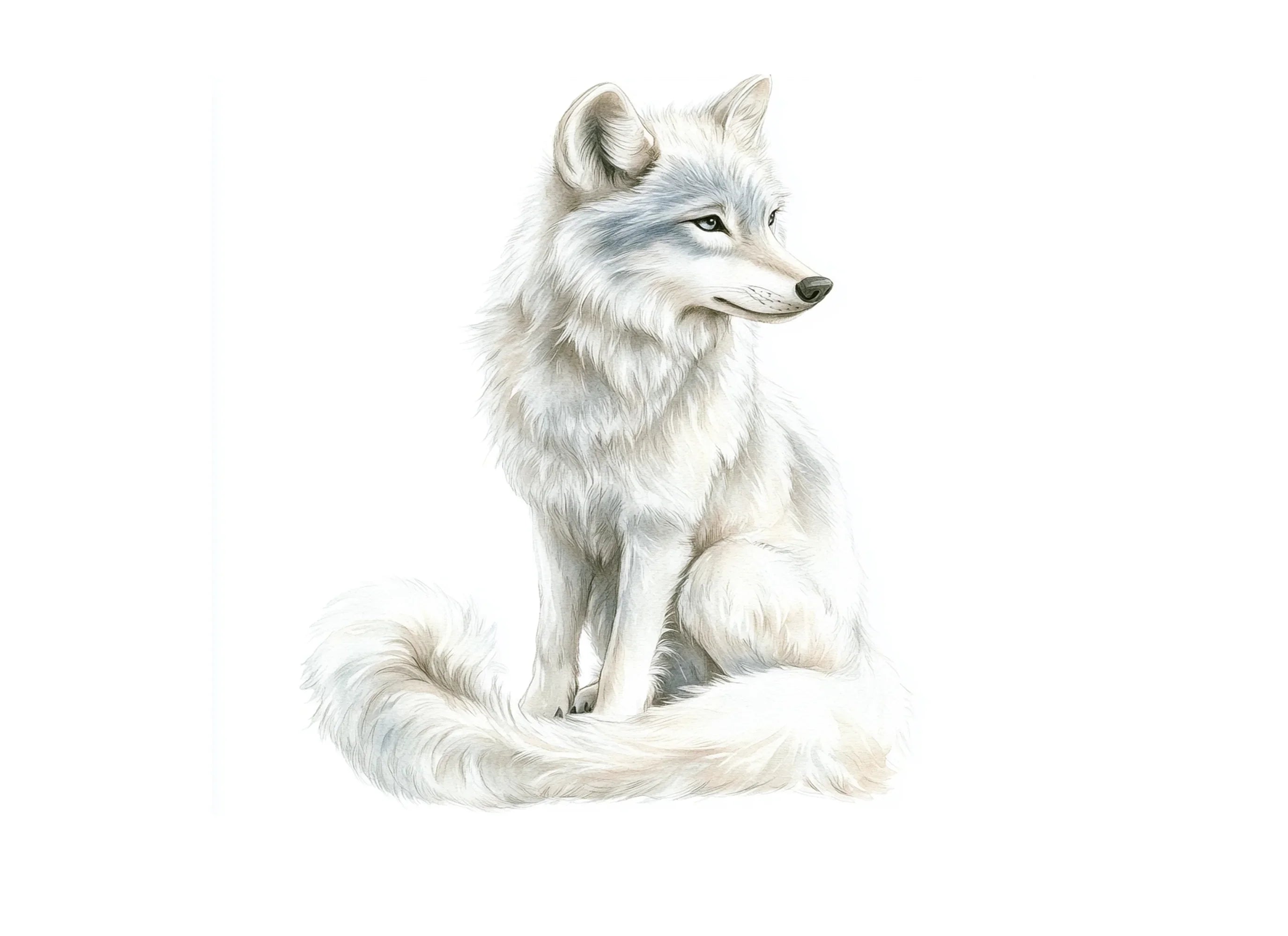 Majestic White Wolf Clipart Bundle