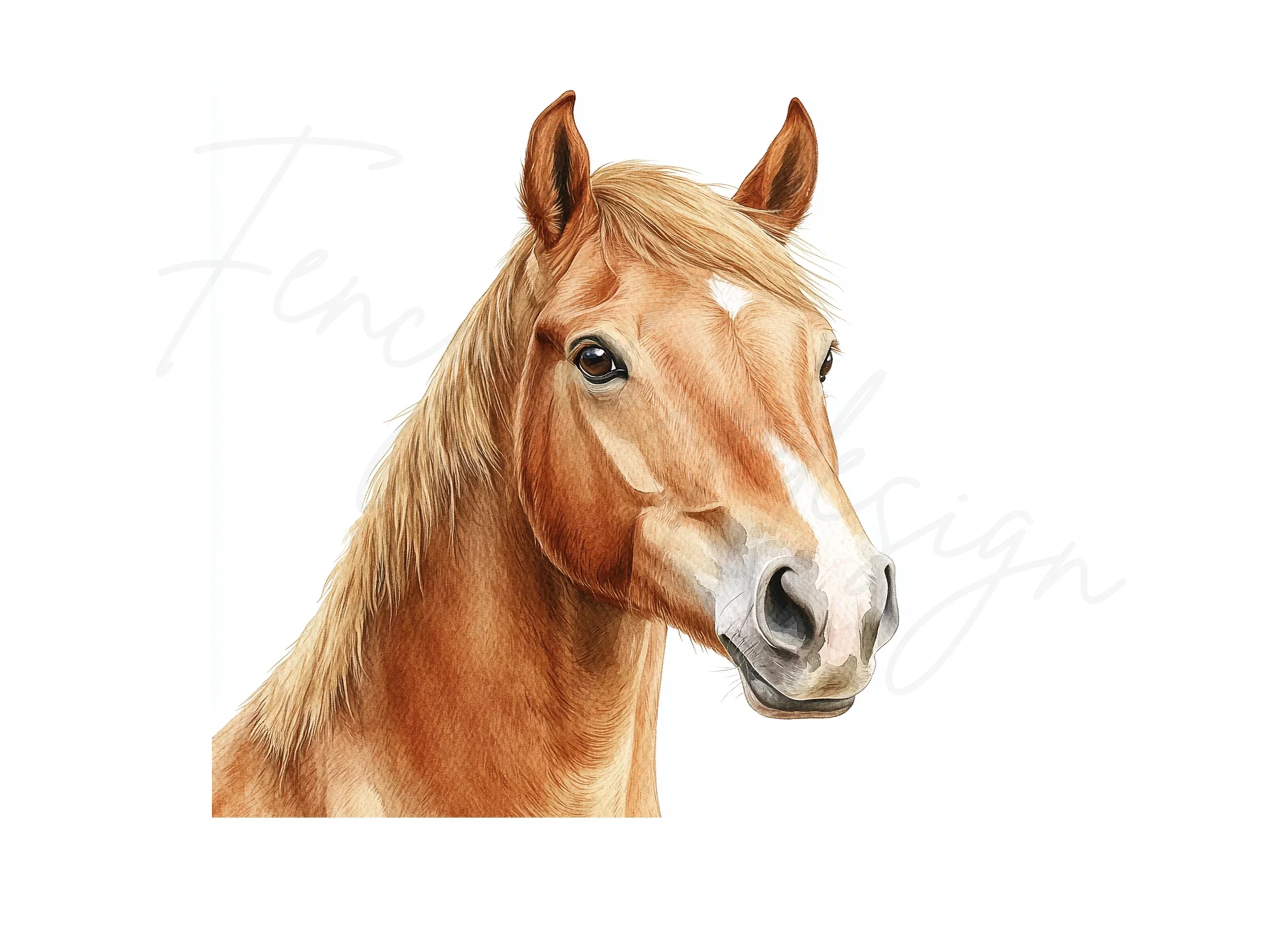 Detailed Horse Head Portrait Clipart Bundle