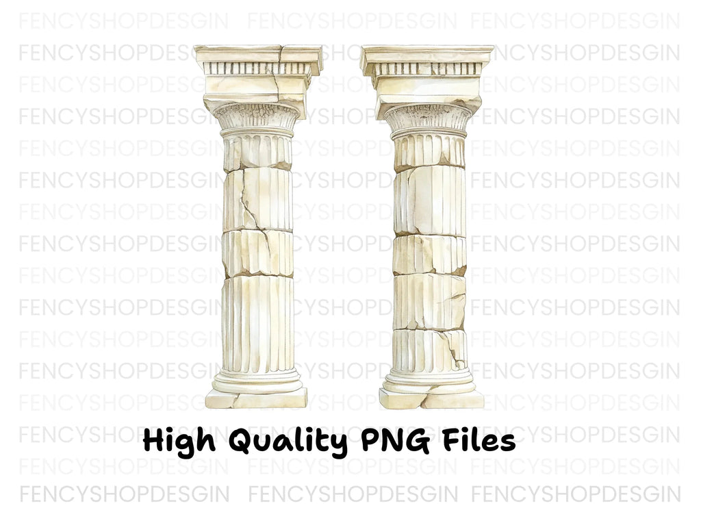 Ancient Roman and Greek Columns Clipart Bundle