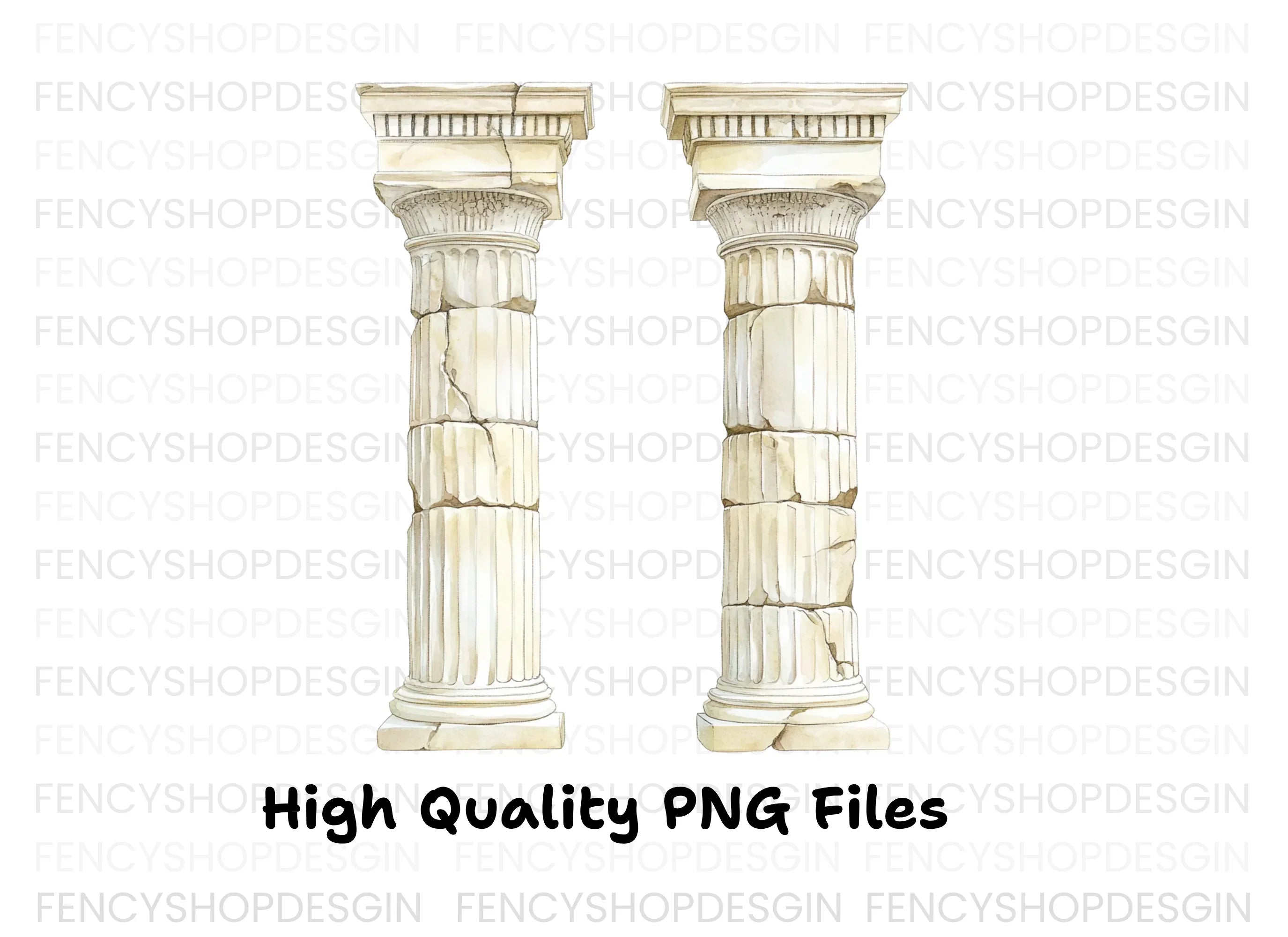 Ancient Roman and Greek Columns Clipart Bundle