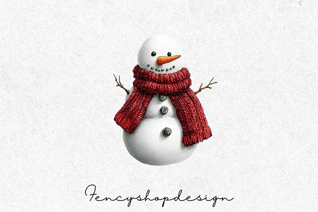 Cute Snowman Christmas Winter Clipart Bundle